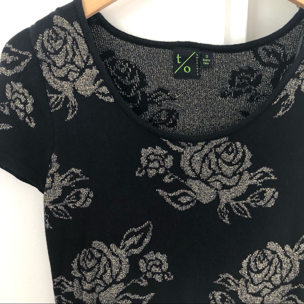 Black and Gold Floral Dress